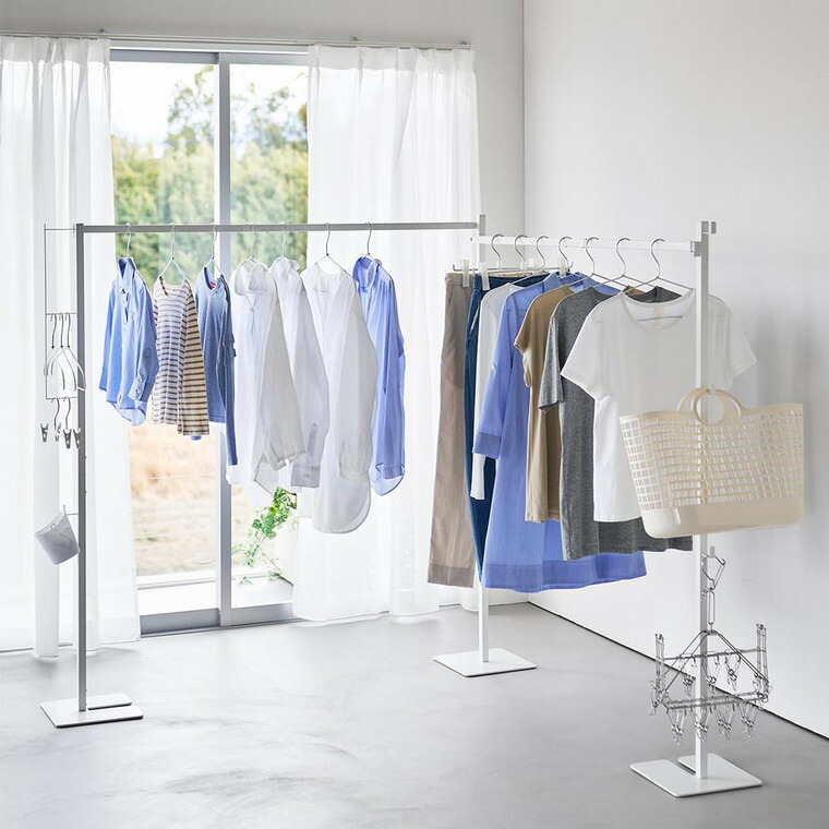 山崎実業 tower 折り畳み室内物干し タワー 2連 10266 10267 / ブラック