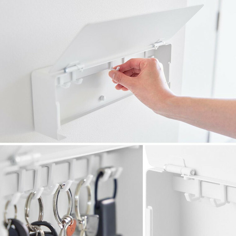 tower 壁付けキーフック タワー ロング 山崎実業 10344 10345 ホワイト ブラック / ブラック