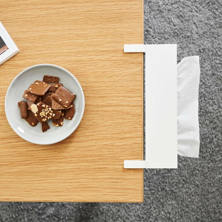 山崎実業 tower テーブル横ティッシュケース タワー 10371 10372 / ホワイト