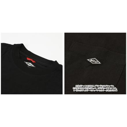 BALL ヘビーウエイト ワッペンポケット付き 長袖Tシャツ LLサイズ BLACK1