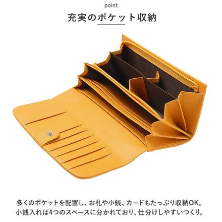 Blanc Pomme カメリアエンボスロングウォレット ブラック