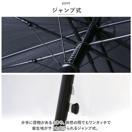 開くと大きい紳士耐風傘 80cM 長傘 ネイビー
