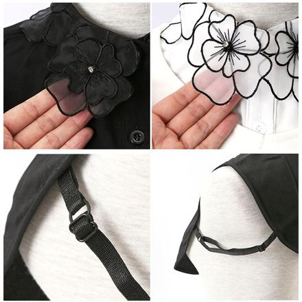 お花形付け襟 hanacollar B（ホワイト）