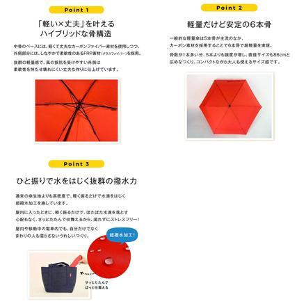 Water front NEW 極軽カーボン 折りたたみ傘 50cm シアン