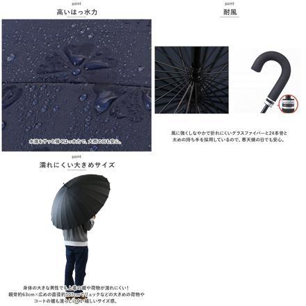 長傘 24本骨 濡れると花が浮き出る lyum905 スカイブルー