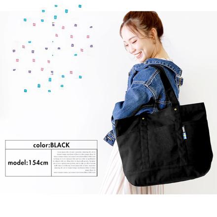 moz 帆布 トートバッグ Lサイズ ネイビーブルー