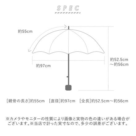 amusant sous la pluie 耐風折りたたみ傘 55cm 26790.リボンストライプ グレー