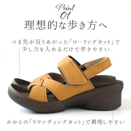 Re:getA リゲッタ R-2682 サンダル M(23.0-23.5cM) レッドブラウン