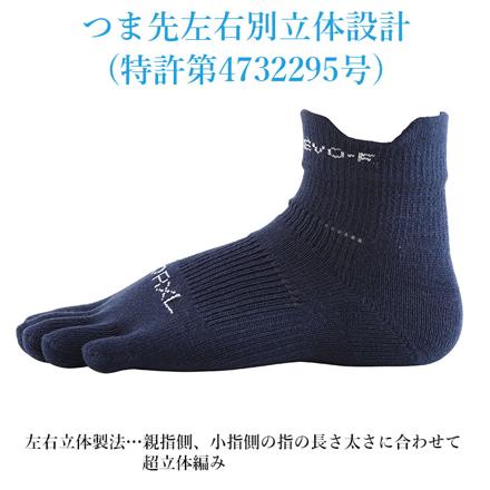 アールエル RｘL SOCKS RNS5004 EVO-FM 5本指 ミドル丈 M(24-26cM) ブラック