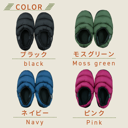 mitas 中綿 ルームシューズ ブラック Mサイズ TN-DWSP-BK-39