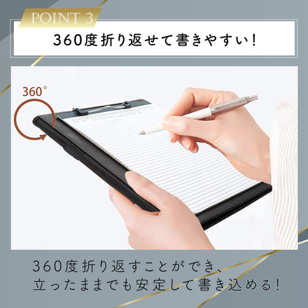 mitas A4 クリップボード PUレザー ブラック TN-CBPU-BK