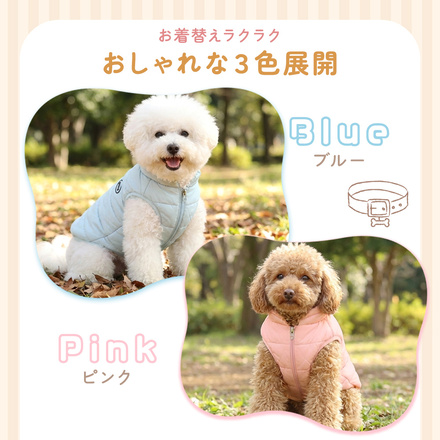 MILASIC 犬用 ダウン風ジャケット ピンク Mサイズ TN-DGWTJ-PK-M