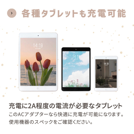 mitas ACアダプター 2.4A 2ポート USB 急速充電 本体+充電ケーブル【Aタイプ】 ER-UALY24-PK/JX-LMC3-WH ダスティピンク