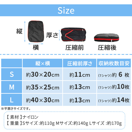 mitas 圧縮バッグ ファスナー 圧縮袋 バックインバッグ トラベルバッグ 衣類収納 OM-CMPB-GY-M グレー Mサイズ