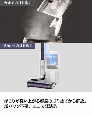 Shark シャーク コードレススティッククリーナー CleanSense iQ+ 自動ゴミ収集ドック IW3241J SL ライトチタニウム