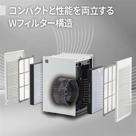 シャープ 空気清浄機 18畳 プラズマクラスター7000搭載 FU-T40-W ホワイト系