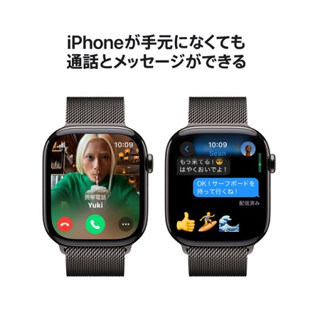 Apple Watch Series 10（GPS + Cellularモデル）- 46mmスレートチタニウムケースとスレートミラネーゼループ - S/M with AppleCare+