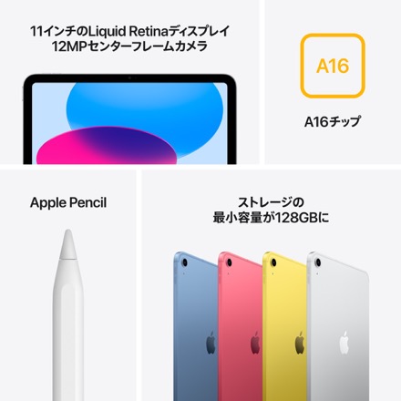 Apple iPad 11インチ Wi-Fi + Cellularモデル 256GB - イエロー with AppleCare+