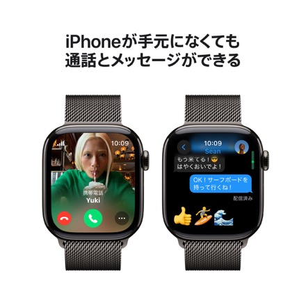 Apple Watch Series 10（GPS + Cellularモデル）- 42mmスレートチタニウムケースとスレートミラネーゼループ with AppleCare+