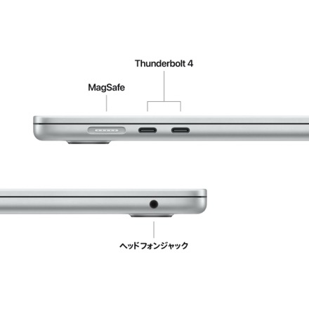 Apple MacBook Air 15インチ: 10コアCPUと10コアGPUを搭載したApple M4チップ, 16GB, 512GB SSD - シルバー