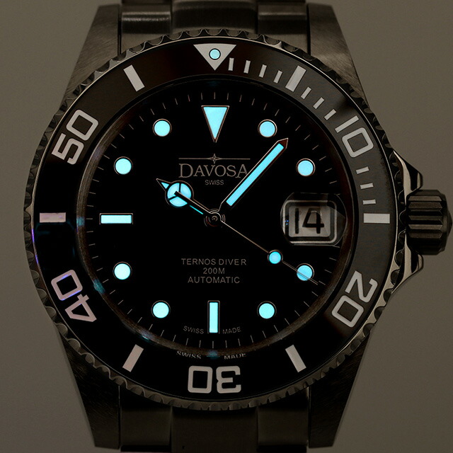 ダボサ テルノス 自動巻き 腕時計 メンズ DAVOSA 161.555.50 アナログ ブラック 黒 スイス製 ブランド おしゃれ 防水 プレゼント 男性 実用的