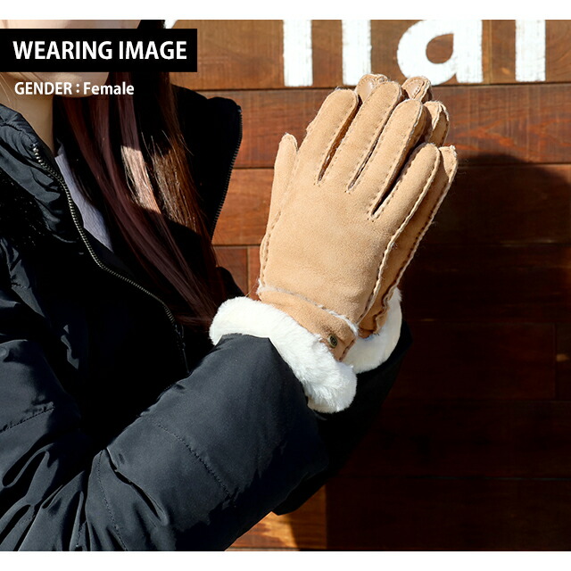 アグ 手袋 レディース ブランド UGG SHEEPSKIN SEAMED GLOVE Mサイズ 17371 Chestnut 小物