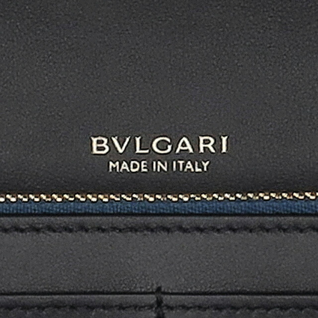 ブルガリ 長財布 レディース ブランド BVLGARI 291750 BLK ブラック/グリーン ウォレット 高級 おしゃれ プレゼント 実用的