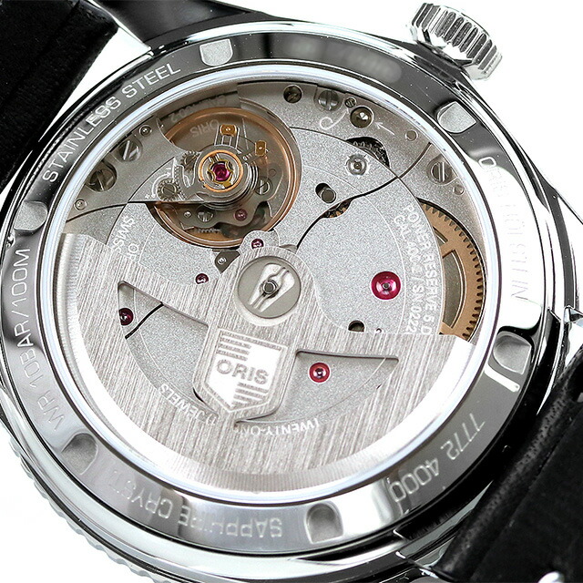 オリス ダイバーズ 65 12H 腕時計 メンズ 40mm 自動巻き 革ベルト ORIS 01 400 7772 4054-07 5 20 82 アナログ ブラック 黒 スイス製 高級 ブランド おしゃれ 防水 プレゼント 男性 実用的