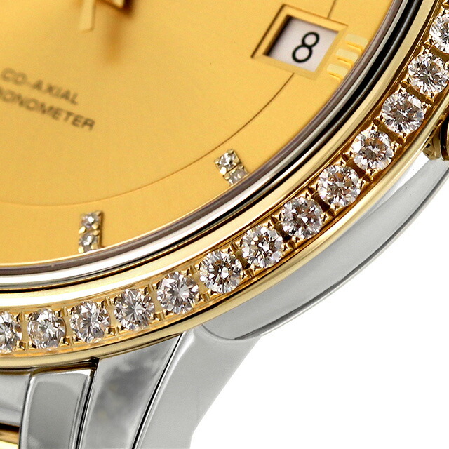 オメガ デビル プレステージ 37mm 自動巻き K18 腕時計 メンズ ダイヤモンド OMEGA 424.25.37.20.58.001 アナログ イエローゴールド スイス製 高級 ブランド おしゃれ 防水 プレゼント 男性 実用的