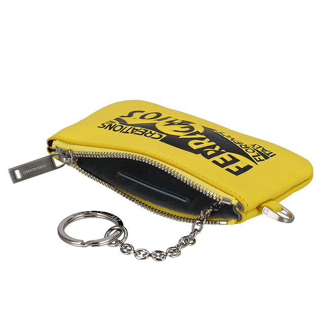 フェラガモ ポーチ メンズ レディース Ferragamo 661466CALF YE NE 776 210 ブラック／イエロー 持ち歩き 小さい 小物入れ ブランド 高級 おしゃれ プレゼント 男性 実用的 かっこいい