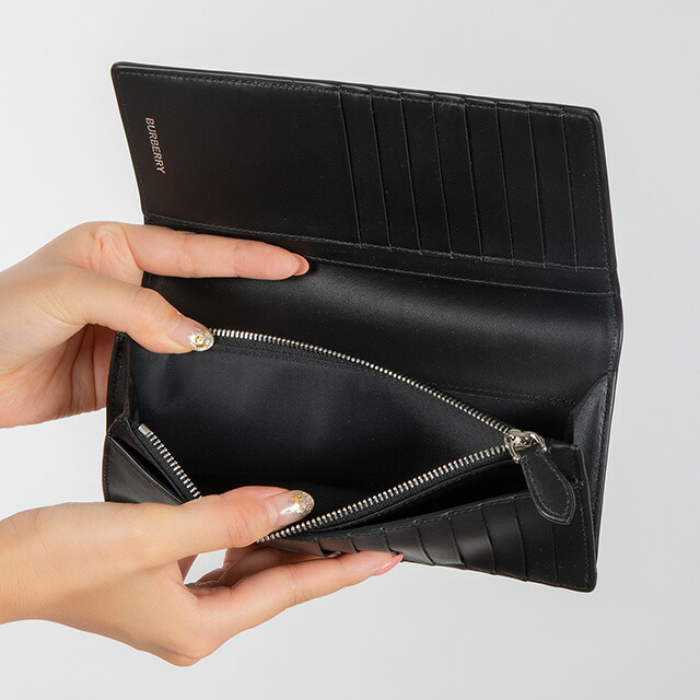 バ－バリ－ 長財布 メンズ BURBERRY チェック 8069819 ベージュ ブラック ウォレット ブランド 高級 おしゃれ プレゼント 実用的