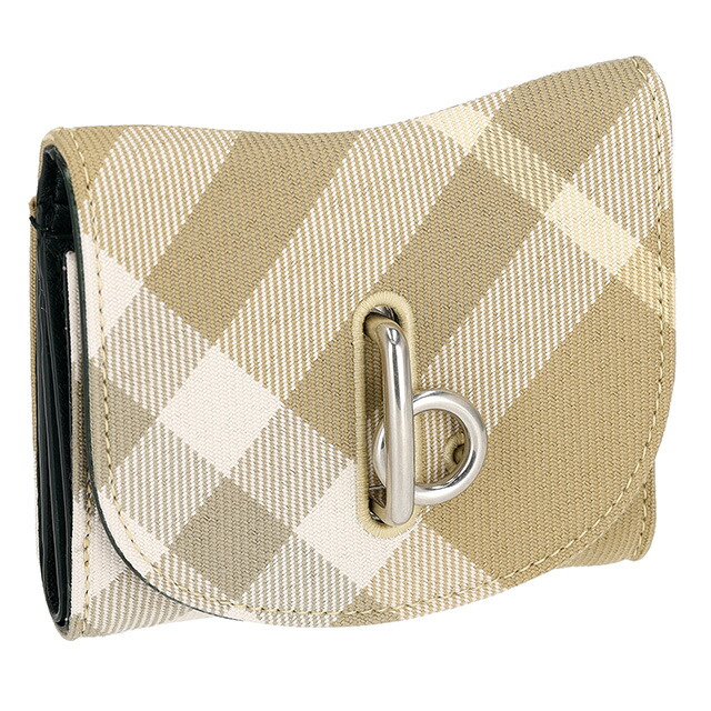 バ－バリ－ 三つ折り財布 レディース BURBERRY チェック 8081783 ベージュ系 ウォレット ブランド 高級 おしゃれ プレゼント 実用的