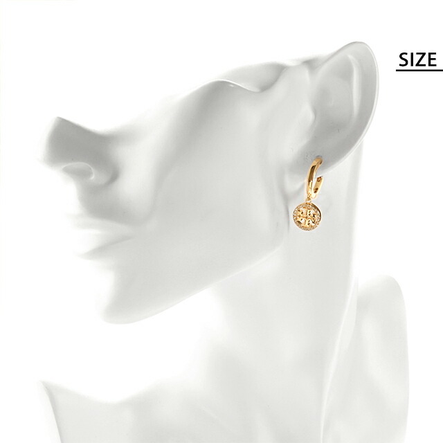 トリーバーチ ピアス レディース ブランド TORY BURCH MILLER PAVE HUGGIE HOOP EARRING フープ 両耳用 87041-783 Tory Gold アクセサリー