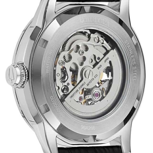ブローバ クラシック 自動巻き 腕時計 ブランド メンズ オープンハート BULOVA 96A266 アナログ シルバー ブラック 黒 おしゃれ 防水 プレゼント 男性 実用的