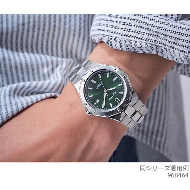 ブローバ クラシック 自動巻き 腕時計 ブランド メンズ BULOVA 96B464 アナログ グリーン おしゃれ 防水 プレゼント 男性 実用的
