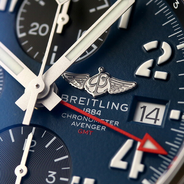 ブライトリング アベンジャー クロノグラフ GMT 45 自動巻き 腕時計 メンズ クロノグラフ BREITLING A24315101C1X1 アナログ ブルー ネイビー イエロー スイス製 高級 ブランド おしゃれ 防水 文字盤 大きい プレゼント 男性 実用的