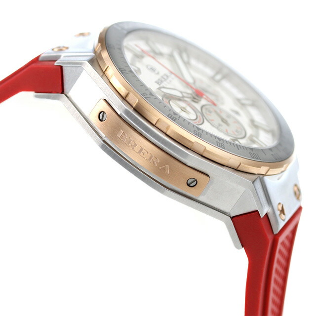 ブレラ ミラノ GRANTURISMO GT2 CHRONOGRAPH QUARTZ ラグスポ クオーツ 腕時計 メンズ クロノグラフ BRERA MILANO BMGTQC4505A アナログ ホワイト レッド 白 ブランド おしゃれ 防水 プレゼント 男性 実用的