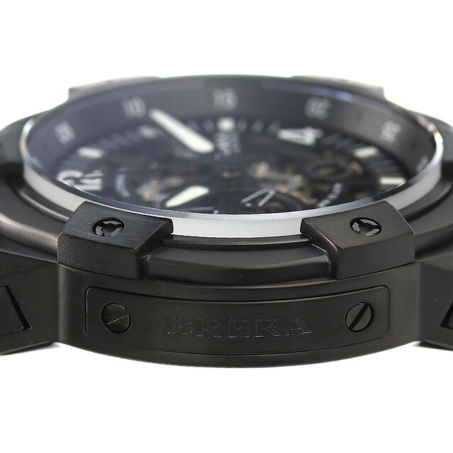 ブレラ ミラノ SUPERSPORTIVO EVO AUTOMATIC 自動巻き ラグスポ 腕時計 メンズ オープンハート BRERA MILANO BMSSAS4503 アナログ スケルトン ブラック 黒 ブランド おしゃれ 防水 プレゼント 男性 実用的