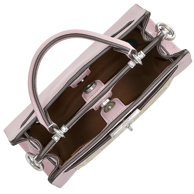 コーチ ハンドバッグ 2way ショルダーバッグ 斜めがけ レディース アウトレット ブランド COACH シグネチャー CC977 SVV7O ライトカーキ/ピンク 軽量 小さめ 手提げ 高級 おしゃれ プレゼント 女性 実用的 かわいい