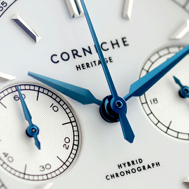コーニッシュ ヘリテージ クォーツ 電池式 腕時計 ブランド メンズ クロノグラフ CORNICHE CW-HC-SWB アナログ ホワイト ブラック 黒 おしゃれ 防水 プレゼント 男性 実用的