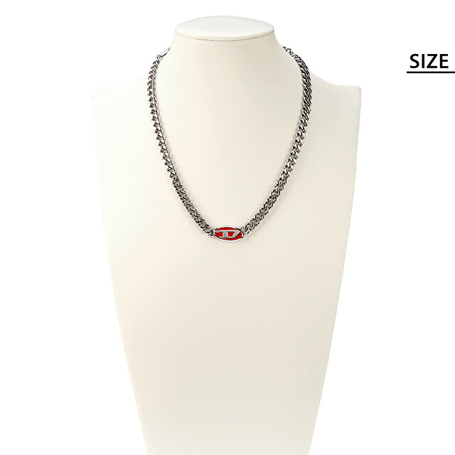 ディーゼル ネックレス ペンダント メンズ レディース DIESEL ステンレススチール DX1446040 シルバー レッド アクセサリー ジュエリー ブランド 高級 おしゃれ プレゼント 実用的 ペア
