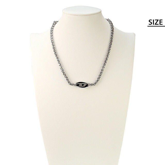 ディーゼル ネックレス ペンダント メンズ レディース DIESEL ステンレススチール DX1470040 シルバー ブラック アクセサリー ジュエリー ブランド 高級 おしゃれ プレゼント 実用的 ペア