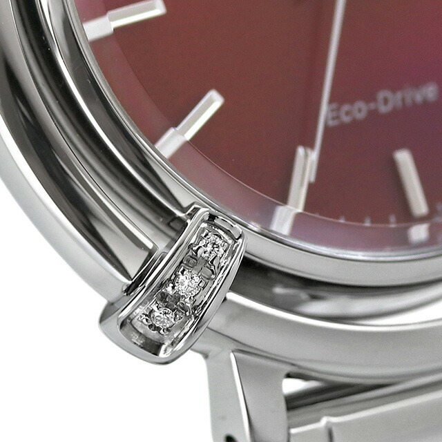 シチズン エル ARCLY Collection 光発電エコドライブ 腕時計 レディース ダイヤモンド 替えベルト ソーラー CITIZEN L EM1090-78X アナログ ラスティレッド 赤 ブランド おしゃれ 防水 軽い 華奢 かわいい プレゼント 女性 実用的