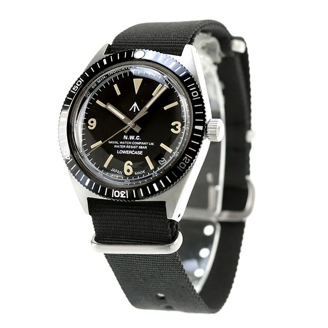 ナバルウォッチ Naval Watch Produced By LOWERCASE クォーツ 電池式 腕時計 ブランド メンズ NAVAL WATCH FRXB002 アナログ ブラック 黒 日本製 プレゼント 実用的 70代 見やすい