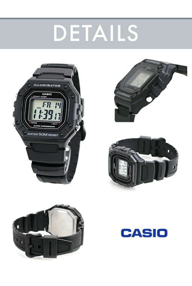 カシオ チープカシオ CASIO クォーツ 電池式 FD-W-218H 海外モデル ユニセックス チプカシ メンズ レディース 腕時計 ブランド カシオ casio デジタル ブラック 黒 選べるモデル プレゼント 実用的 30代 40代 夫