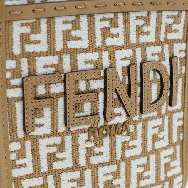 フェンディ トートバッグ レディース FENDI 8BS051 ブラウン系 ホワイト系 バッグ 軽量 手提げ ブランド 高級 おしゃれ プレゼント 女性 実用的 かわいい