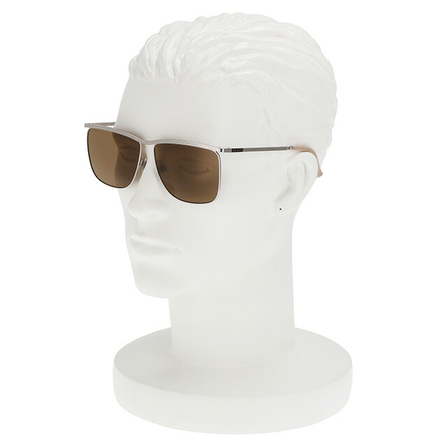グッチ サングラス メンズ ブランド GUCCI GG0821S シルバー／ブラウン