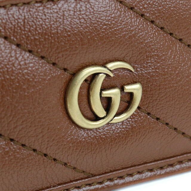 グッチ カードケース レディース GUCCI AZALEA TRAP.DIAGO レザー イタリア 443127 ブラウン系 財布 定期入れ ブランド 高級 おしゃれ プレゼント 実用的