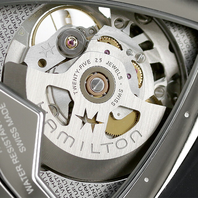 ハミルトン ベンチュラ XXL スケルトン オート 46mm 自動巻き 腕時計 メンズ オープンハート HAMILTON H24625330 アナログ ブラック 黒 スイス製 ブランド おしゃれ 防水 プレゼント 男性 実用的