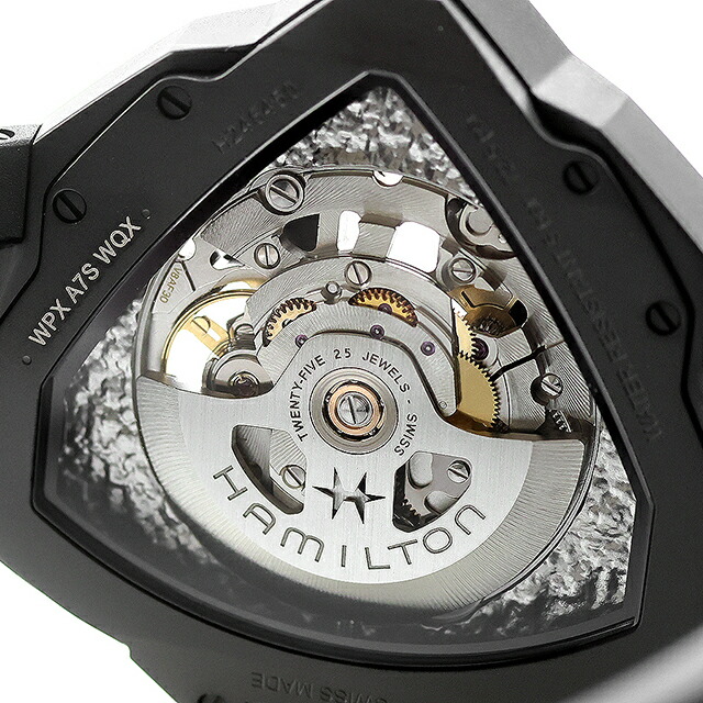 ハミルトン ベンチュラ Auto Edge Skeleton 47mm 自動巻き 腕時計 ブランド メンズ HAMILTON VENTURA H24645330 アナログ ブラック 黒 おしゃれ 防水 プレゼント 男性 実用的